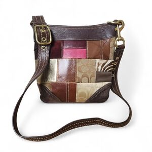Coach Limited Edition Patchwork Crossbody Bag Mixed Leathers Authentic